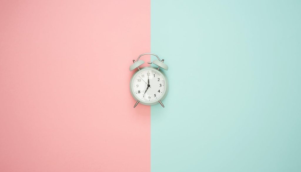 gray double bell clock