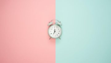 gray double bell clock