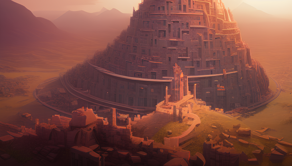 The Tower of Babel under construction