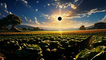 Chard field during a total solar eclipse