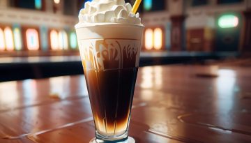 a root beer float in a church
