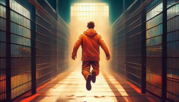 prisoner magically levitating out of a jail cell